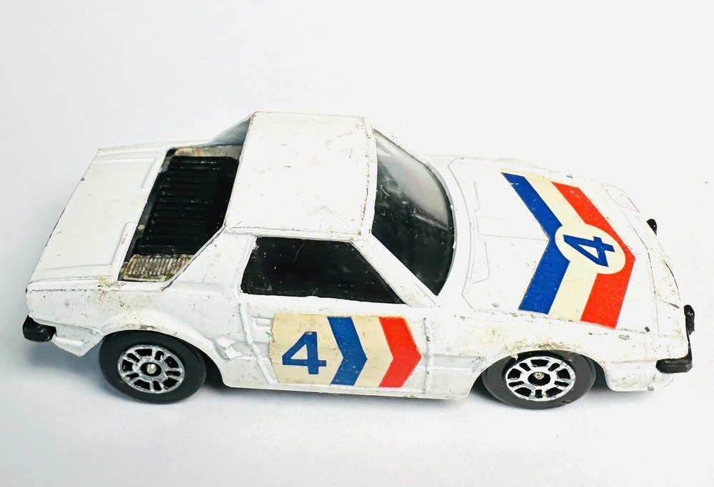 Vintage 1979 Diecast Corgi Juniors Fiat X1/9 Great Britain Race Car #4 Decals