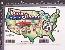OLD MAIN ST USA ROUTE 66 HIGHWAY US TRAVEL SOUVENIR CAR CARAVAN TRUCK STICKER