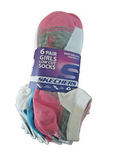 6 PAIR GIRLS SKECHERS LOW CUT SOCKS arch support, size 9 - 11