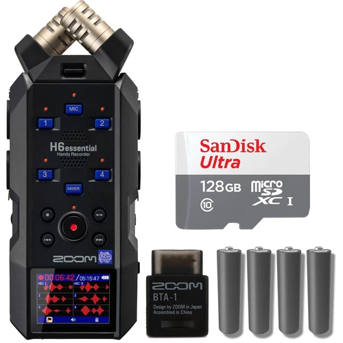 Zoom H6essential 6-Track Portable Audio Recorder +  ZOOM BTA-1 Bluetooth Adapter