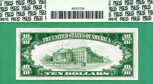 FANCY YEAR SERIAL 1987 - 1929 $10 NBN - FIRST NAT BANK EASTHAMPTON - PCGS GEM 65 - Picture 2 of 2