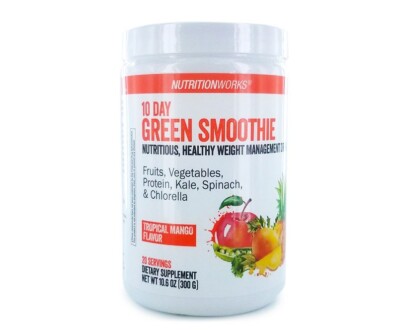 NutritionWorks 10 Day Green Smoothie Drink Mix Cleanse & Detox Tropical Mango