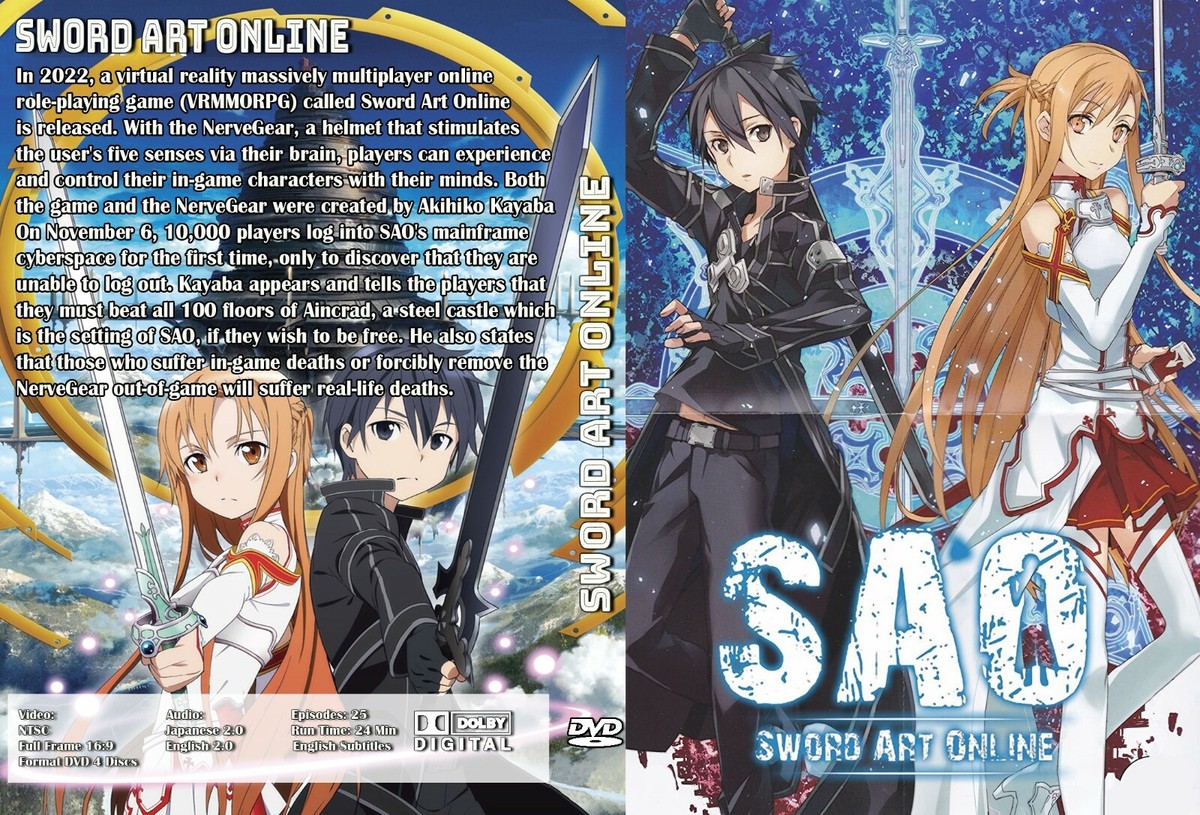 ANIME, SWORD ART ONLINE FULL SAGA, 16 DVD, 89 EPISODES, ENG-AUDIO, 6 BOXES