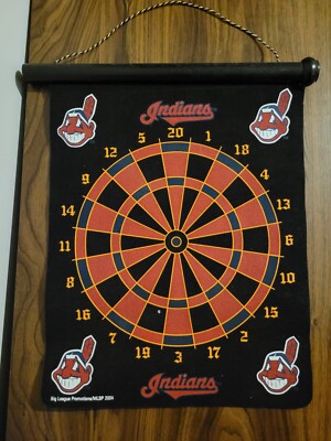 Cleveland Indians (Guardians) Dart Board Circa 2004 Chief Wahoo Decent Condition