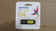ADATA UV128 64GB USB 3.2 Retractable Capless Flash Drive Yellow (AUV128-64G-RBY)