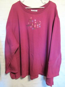 All American Comfort Women S 5x Pink Embroidered Sweatshirt