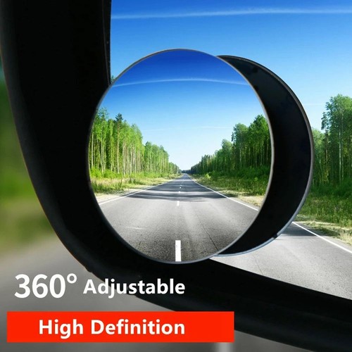 360 Degree HD Blind Spot Mirror Adjustable Car Rear View Convex Mirror Gift UK - Picture 1 of 12