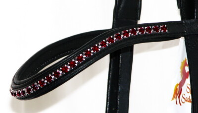 FSS Kristall Stirnband 6 mm DAZZLE BURGUNDY MERLOT RIOJA Glitzer gepolstert Kurve V-Form