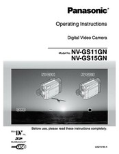 PANASONIC NV-GS11 NV-GS15 PRINTED INSTRUCTION MANUAL USER GUIDE HANDBOOK