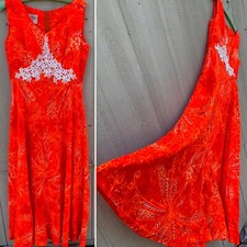 Alice of California Vintage Hawaiian Dress Psyhedelic Colorful Tiki Aloha