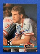 JOE OLIVER (1990 CINCINNATI REDS WS Champ) Signed RC 1991 TSC #68 Autograph Auto