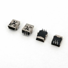 100Pcs Mini USB Right Angle 2Leg Female 5Pins Socket Mount Solder Jack Connector
