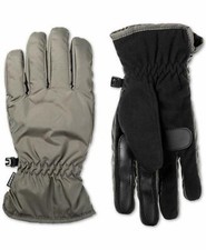 Isotoner Mens Smart Dri Fleece Lined Touch Screen Winter Gloves Gray L