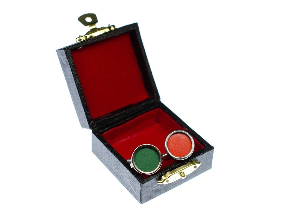 Tasten Manschettenknöpfe + Box Miniblings Ampel Schreibmaschinentaste rot grün - Bild 2 von 4