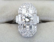 Art Deco 4.60 Ct Round Diamond Antique Vintage Wedding Ring 925 Sterling Silver