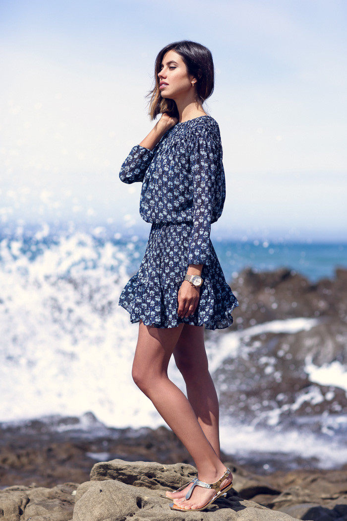 blue smock dress Baltic Born Womens Nellie Smocked Midi | Light Smocked detailing and soft pleats create a flattering silhouette that moves with you while remaining polished for special occasions The Everyday Blue Smock Dress