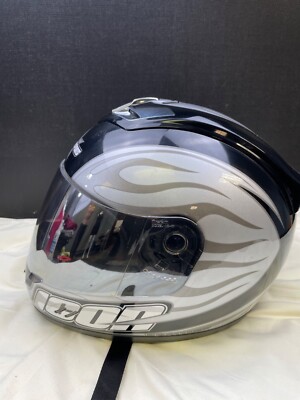 Icon Motorsports Silver Mainframe Hooligan Snell approved DOT Size S  SKU 6693
