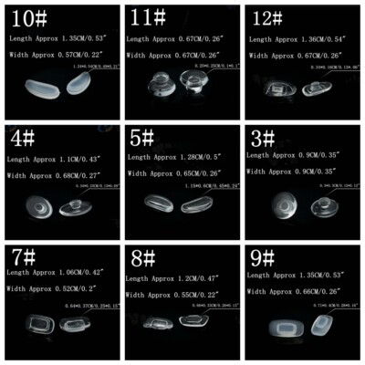 Replacement Silicone Nose Pads for Eye Glasses Sunglasses Push On 25 Pairs Embed