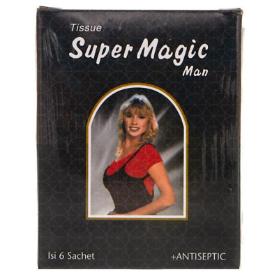 Super Magic Man Lovers Antiseptic Wet Tissue For Longer Delay Ejaculation - 6pcs