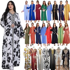 Dubai Women Muslim Abaya Maxi Dress Long Party Moroccan Kaftan Islamic Clothing