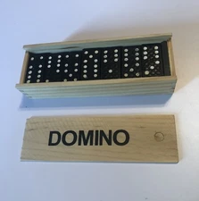 Germany Domino 28 Piece Travel Set Complete In Wooden Box Unused Free Shipping