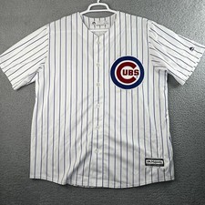 Addison Russell 27 Chicago Cubs Majestic Men Jersey T-Shirt White V Neck Logo XL