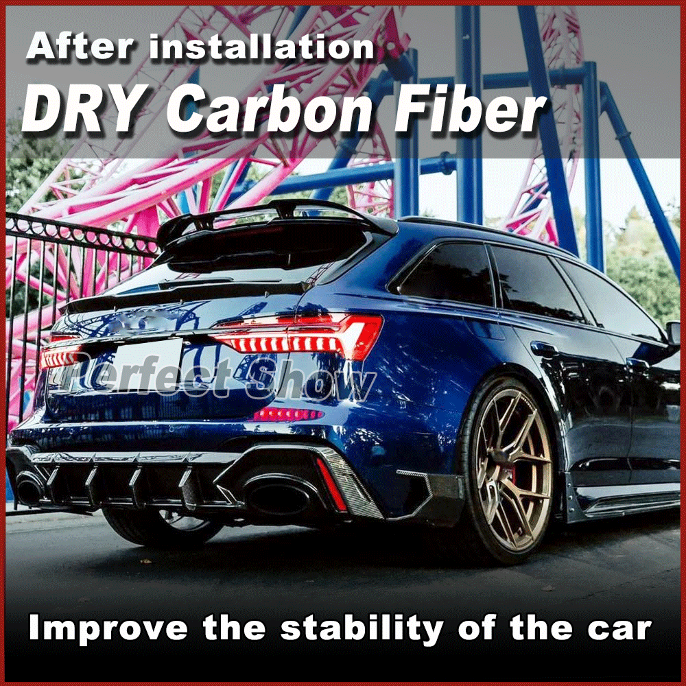 DRY Carbon Mitte Heckspoiler Kofferraum Spoiler Lippe für Audi A6 Avant RS6  C8