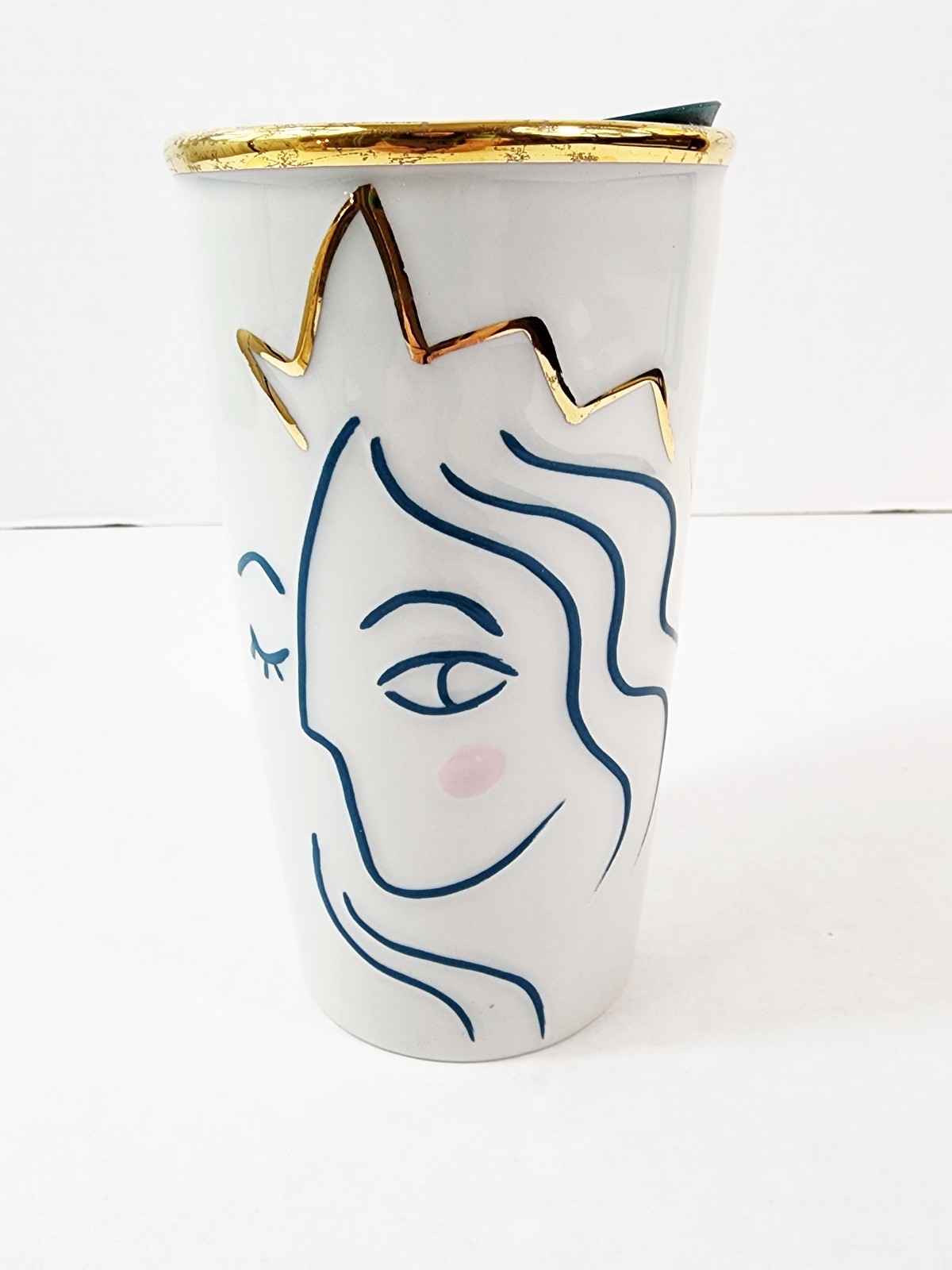 Starbucks Siren Anniversary Ceramic Travel Tumbler 10 oz Mug Original Lid 2017