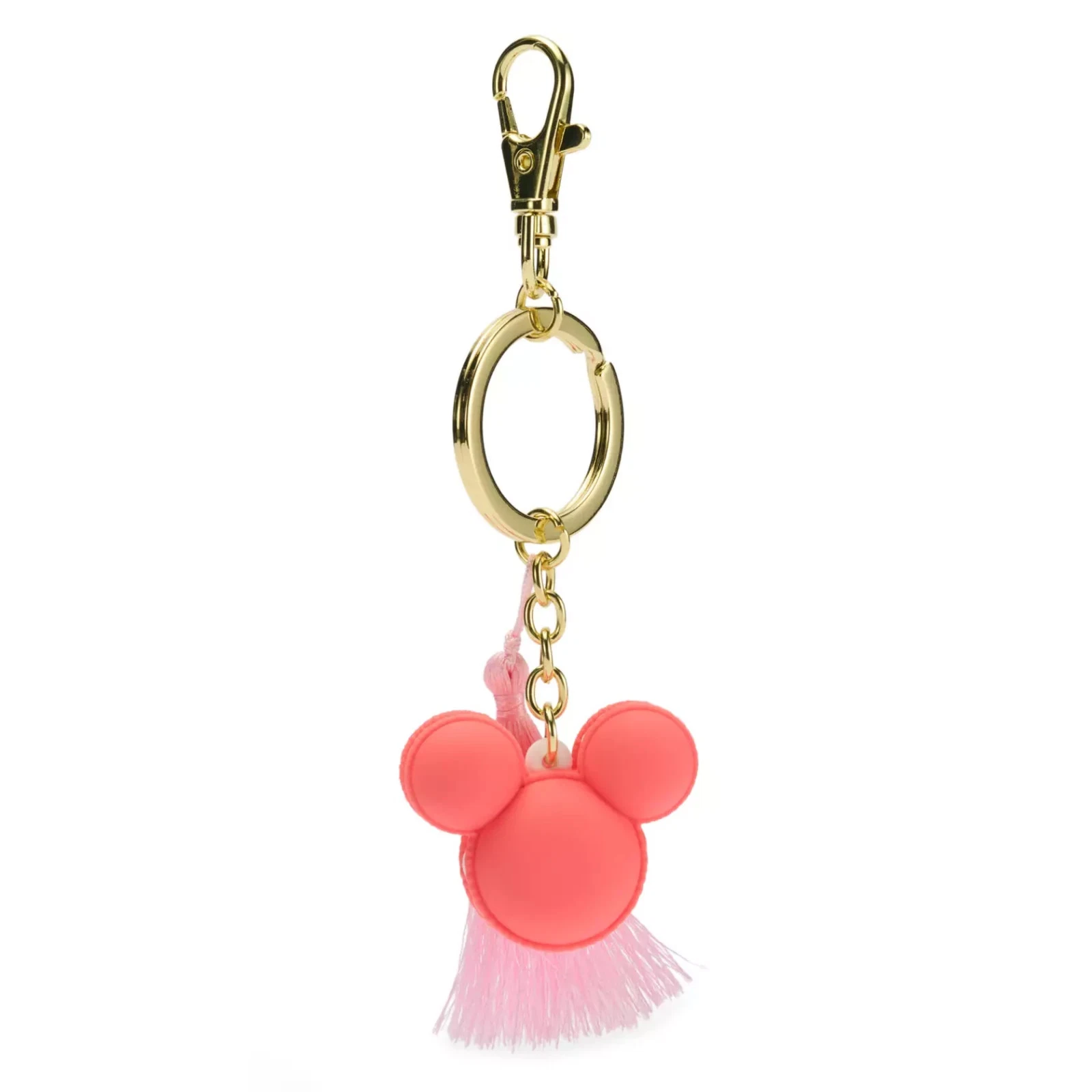 2025 Disney Parks Mickey Mouse Ear Macaron with Tassel Keychain Bag Charm - Pink