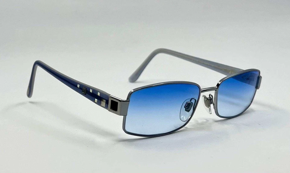 Gafas de sol BVLGARI 276-B 213 vintage Y2K con nuevas lentes azules degradadas tintes personalizados Foto 3 de 4