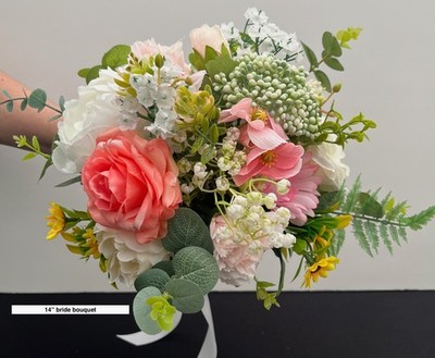 Handgefertigter künstlicher Hochzeitsstrauß Pfingstrose Rose rustikal Boho Braut Blumen Pastell