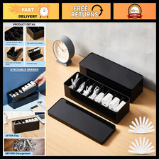 2 Pack Cable Organizer Box with Lid, Cord Storage  Wire Ties for Home Office