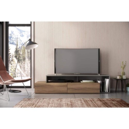 Nexera Tonik 72 in. Nutmeg and Greige TV Stand with 2-Drawers Fits TV's up to 80 - Picture 4 of 4
