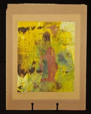 VINTAGE Abstract Art Painting On Paper Signed by Artist Fairchild 1960-1970's