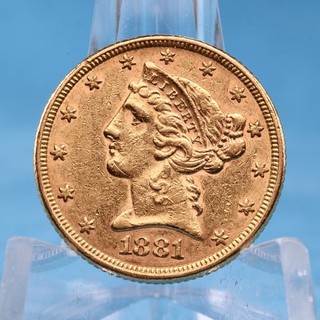 USA 5 $ 1881 Coronet Head Eagle 8 36 Gramm 900 Gold Ss