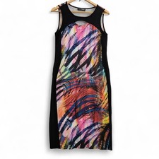 Doris Streich Bodycon Midi Dress Size 12 Multicoloured Patterned Women- Preloved