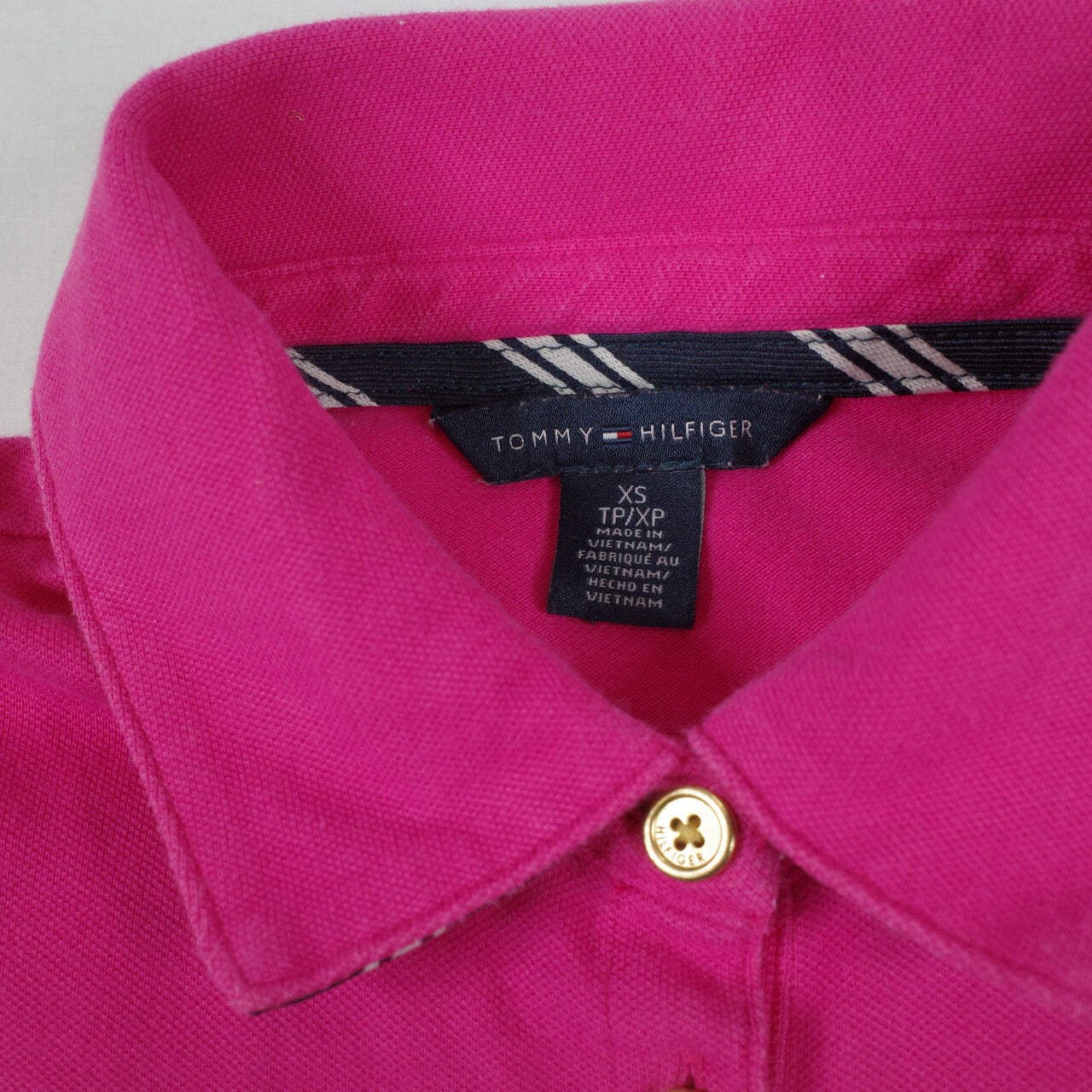 Tommy Hilfiger Pink White Polo Crest Women's Extra Small thumbnail 4