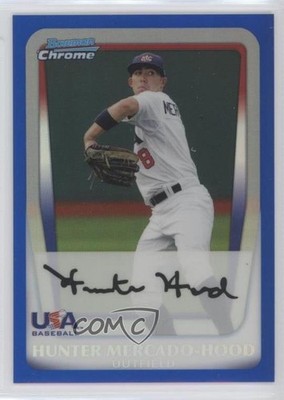 2011 Bowman Draft Chrome Prospects Blue Refractor 94/199 Hunter Mercado-Hood 0o9