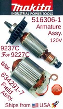 Makita Pre-owned Oem Motor Assy. 516306-1 Armature 634291-7 Field 9237c 9227c Makita Pre-owned Oem Motor Assy. 516306-1 Armature 634291-7 Field 9237c 9227c