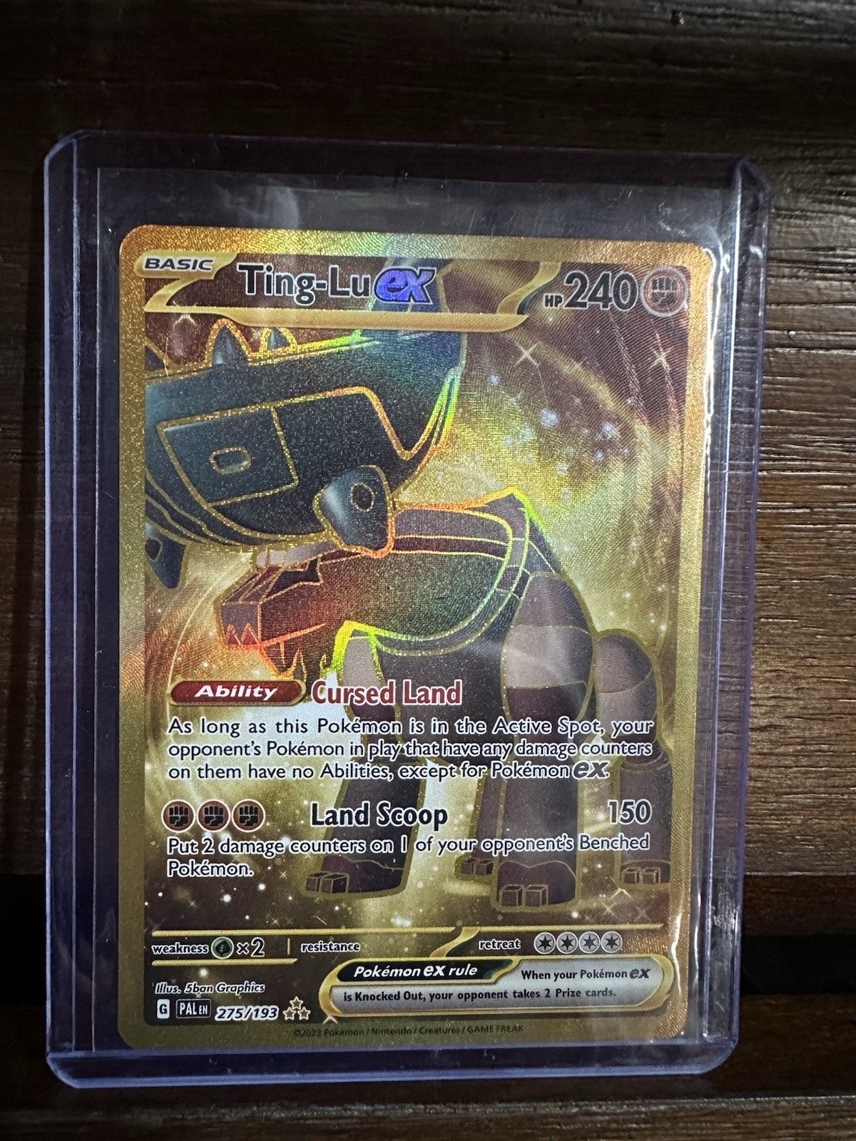 Pokémon TCG Ting-Lu ex 275/193 Paldea Evolved Gold Secret Rare NM