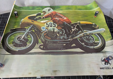 Reklameplakat BMW REnnmaschine Metzeler 70er Jahre 84x60cm