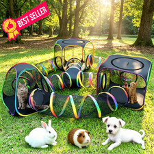 CypherX Outdoor Rainbow Cat Enclosure, 7 in 1 7 in1 Maze 9.8"W , rainbow