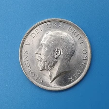 King George V 1st Type 1918 Milled Silver Half Crown