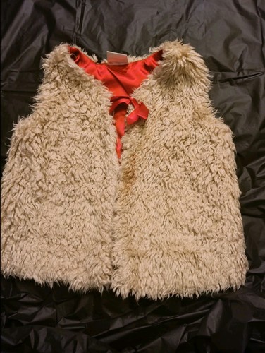 HANNA ANDERSSON Girls Cream Beige Size 110 ( 5 ) Fancy Furry Fuzzy Fur Vest ... - Picture 1 of 4
