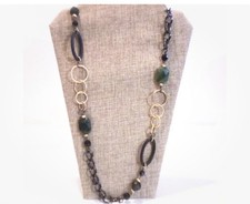 Lia Sophia Chunky Black, Green and Gold Beade...