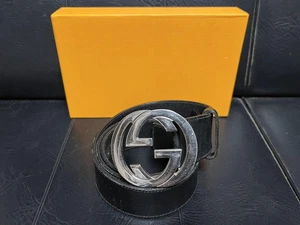 Ceinture homme Gucci GG boucle cuir noir