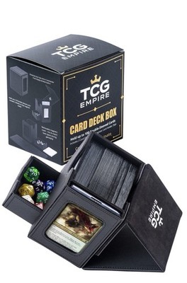 10x TCG Empire Deckhalter, enthält bis zu 100 Karten im Double Sleeve - Schwarz
