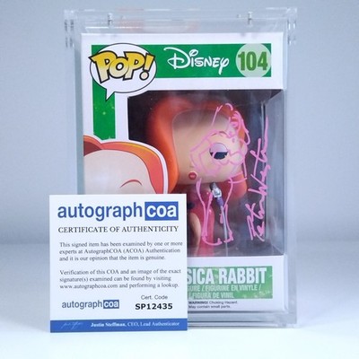 Funko Pop signiert Disney Who gerahmt Roger Rabbit Jessica Peter Western ACOA #104