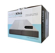 Nuevo en caja Quick King Turn 2 camas individuales en una cama king con convertidor de cama relleno de colchón