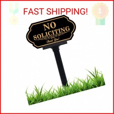 No Soliciting Sign for House with Stake - 50-mil Thick Aluminum - 5x10 Inch/37 I
